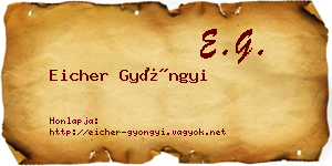 Eicher Gyöngyi névjegykártya