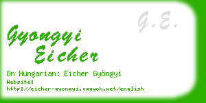 gyongyi eicher business card